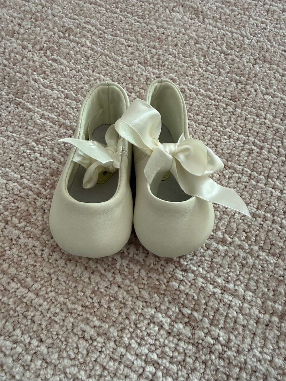 Baby Deer Ivory Satin Bow Baby Walker Shoes